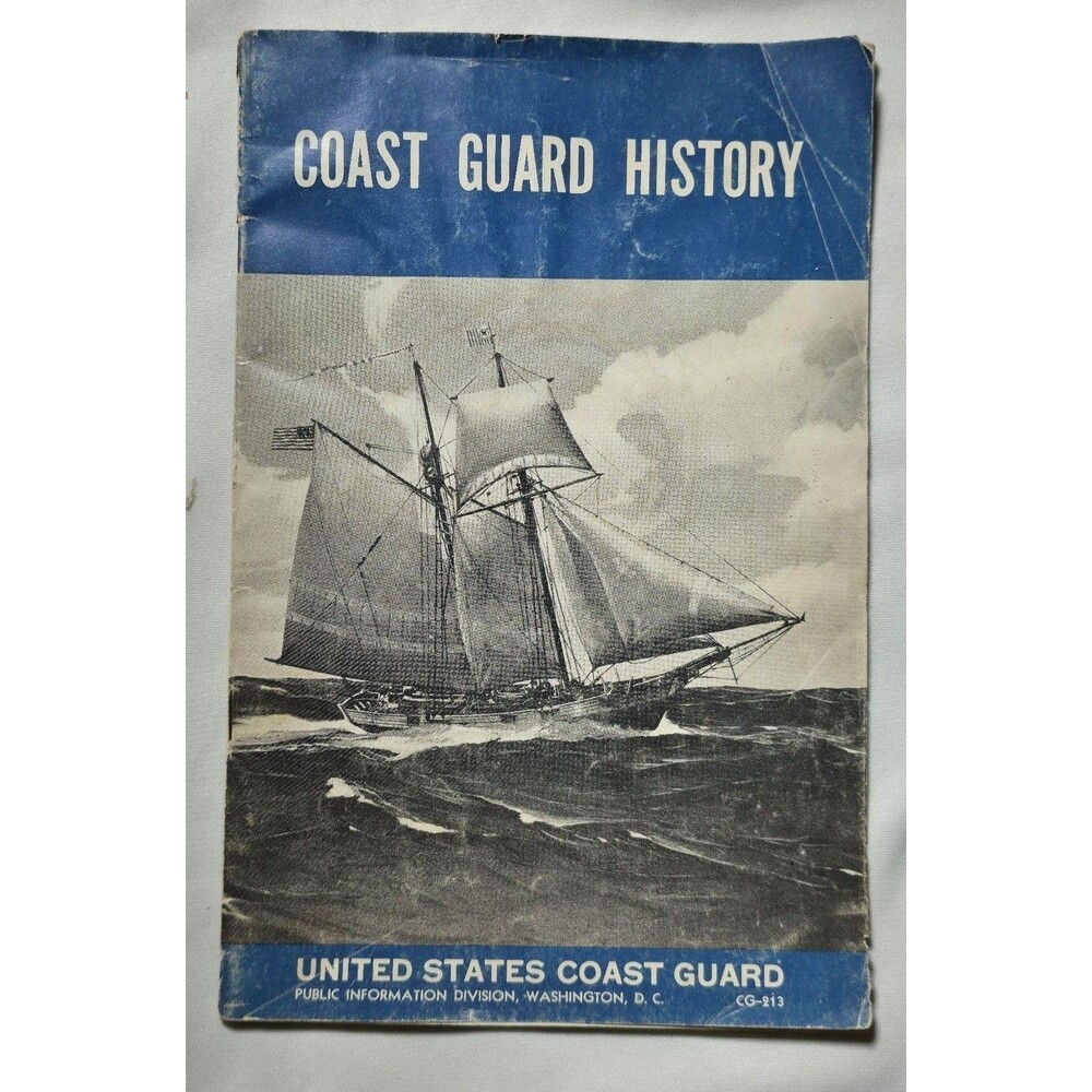 Coast Guard History USCG Public Info Div Blue Vintage Illustrated Tate Pamphlet